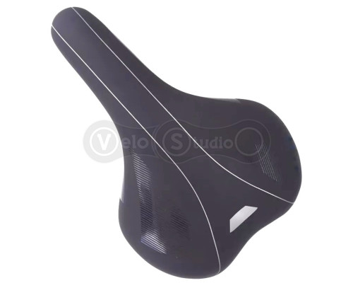 Седло Green Cycle GCS-2607, 280мм x 175мм, стальные рейлы, черное