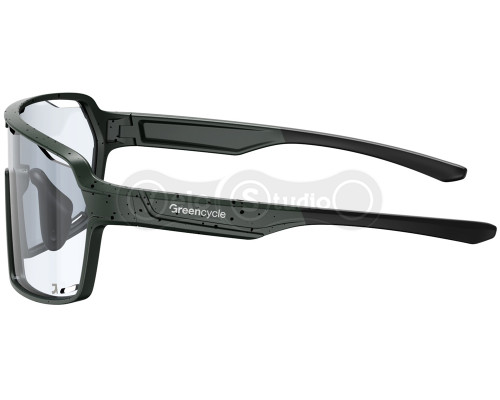 Велоокуляри Green Cycle HUSH з фотохромною лінзою, темно-зелені