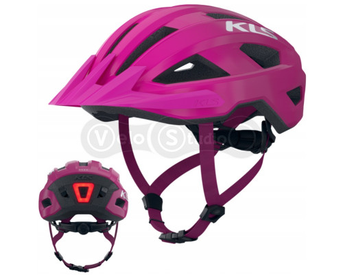 Вело шолом KLS Daze Lumio з мигалкою (USB Type-C), рожевий S/M (52-55см)