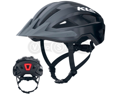 Вело шолом KLS Daze Lumio з мигалкою (USB Type-C), чорний M/L (55-58см)
