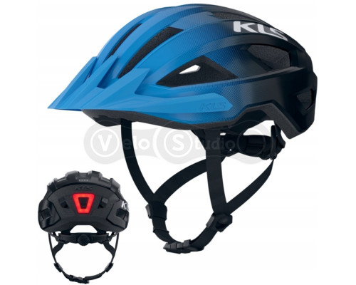 Вело шолом KLS Daze Lumio з мигалкою (USB Type-C), синій M/L (55-58см)