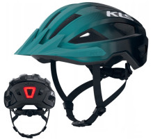Вело шолом KLS Daze Lumio з мигалкою (USB Type-C), синьо-зелений S/M (52-55см)