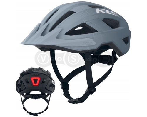 Вело шолом KLS Daze Lumio з мигалкою (USB Type-C), сірий S/M (52-55см)