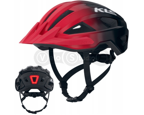 Вело шолом KLS Daze Lumio з мигалкою (USB Type-C), червоний M/L (55-58см)