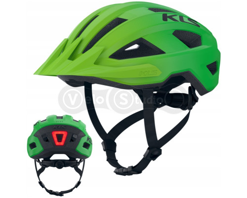 Вело шолом KLS Daze Lumio з мигалкою (USB Type-C), зелений S/M (52-55см)