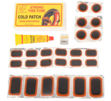 Набор для ремонта камер Cold Patch 24 шт + клей 20 мл пластиковая коробка