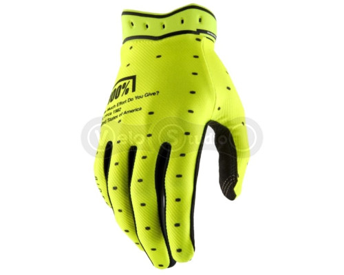 Рукавички 100% RIDEFIT Glove [Fluo Yellow], L (10)
