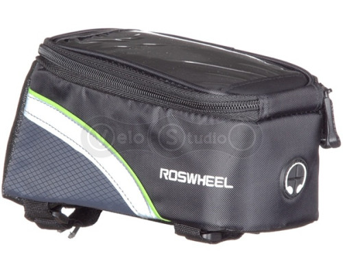Сумка на раму под смартфон Roswheel 6.5 12496L-A5 цвет черный/зеленый