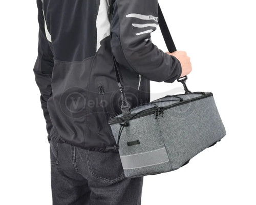 Велосумка на багажник Sahoo 141378, объём 8 литров, серая