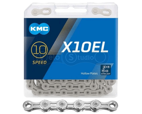 Цепь KMC X10EL Silver 10 скоростей 114 звеньев + замок