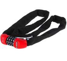 Вело замок ланцюг ETOOK ET355 4 x 900 мм з кодовим замком червоний