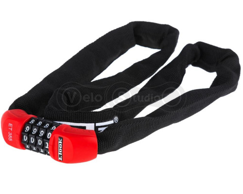 Вело замок ланцюг ETOOK ET355 4 x 900 мм з кодовим замком червоний