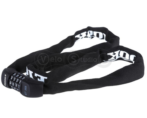 Вело замок цепь ETOOK ET355 4 x 900 мм с кодовым замком чёрный