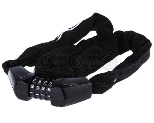 Вело замок ланцюг ETOOK ET465 5 x 1000 мм з кодовим замком чорний