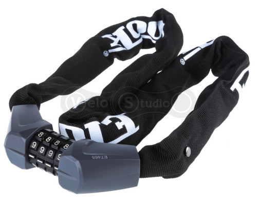 Вело замок ланцюг ETOOK ET465 5 x 1000 мм з сірим кодовим замком