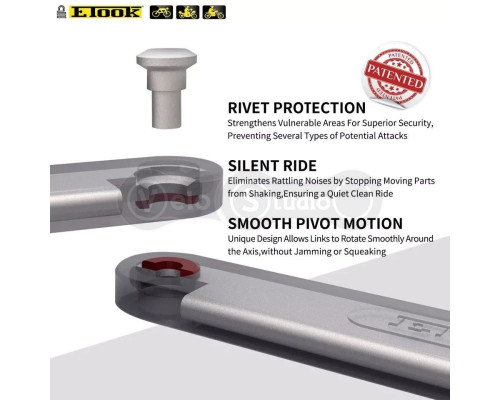 Вело замок фолдинговый ETOOK ET590 C 5 х 1100 мм с кодовым замком