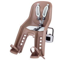 Детское кресло Polisport Bubbly Mini Plus FF на подседельную трубу спереди коричневое