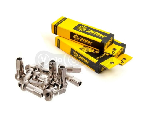 Ниппель Pillar PB 14 G 2.0 мм 14 мм серебро 72 штуки