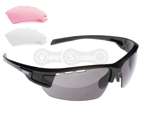 Вело очки Onride Leader 40 сменные линзы дымчатые (17%), HD Pink (37%), Clear (100%)