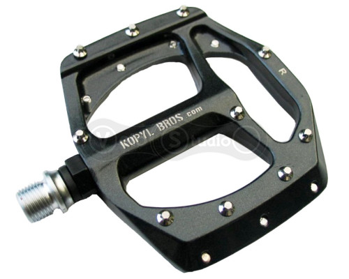Педали Kopyl Bros Wave Pedals алюминий, промподшипник, сменные шипы, чёрные