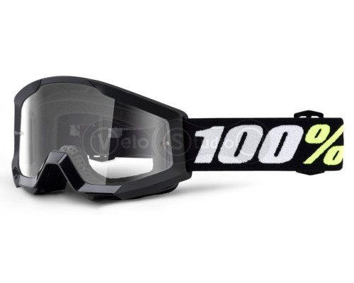 Детская маска 100% STRATA MINI Goggle Black - Clear Lens