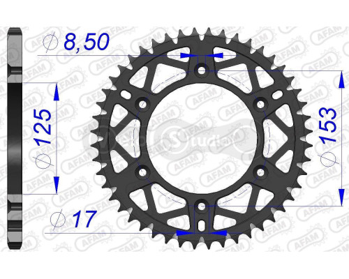 Задняя звезда AFAM 520 AL-Grooved Chainwheel 11212 - Honda [Gun Metal], 51z
