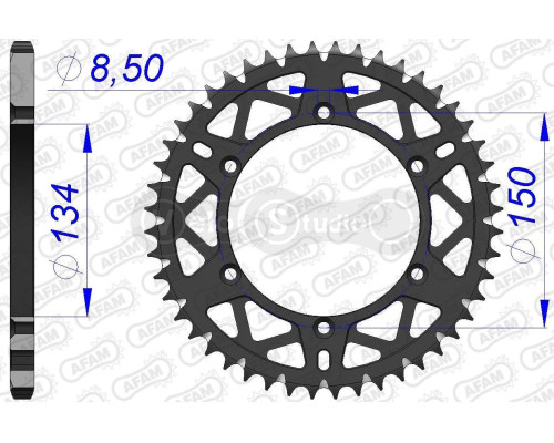 Задняя звезда AFAM 520 AL-Grooved Chainwheel 17206 - Kawasaki [Gun Metal], 51z