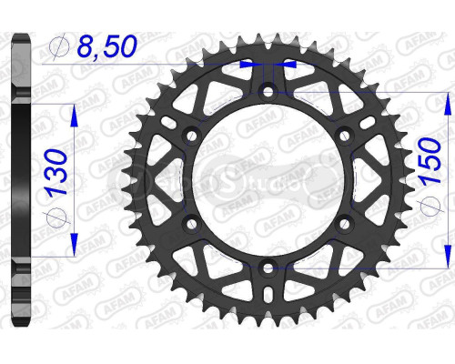 Задняя звезда AFAM 520 AL-Grooved Chainwheel 13323 - Yamaha [Gun Metal], 50z
