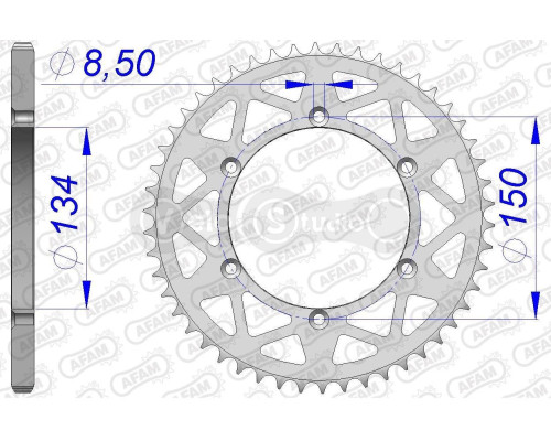 Задня зірка AFAM 520 Aluminium Chainwheel 17206N - Kawasaki [Silver], 51z