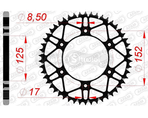 Задня зірка AFAM 520 SLK-Steel Chainwheel 38300SLK - Beta [Black], 48z