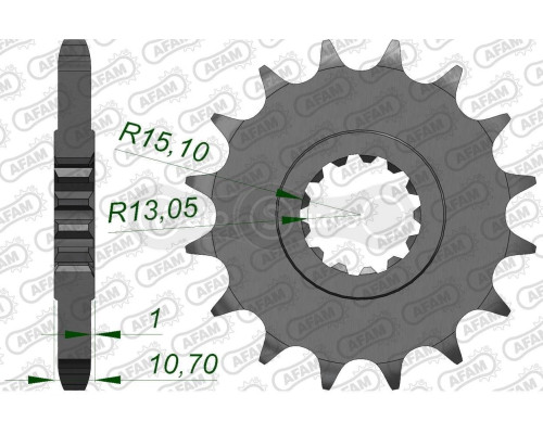 Передня зірка AFAM 530 Sprocket 21801 - Yamaha, 17z