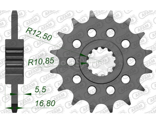 Передня зірка AFAM 520 Sprocket 20617 - Honda, 16z