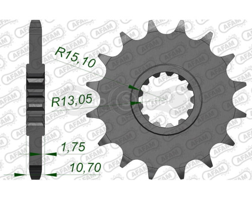 Передня зірка AFAM 525 Sprocket 21607 - Yamaha, 15z