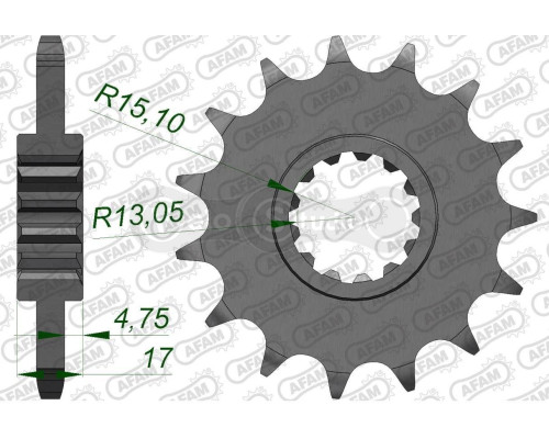 Передня зірка AFAM 525 Sprocket 20612 - Honda, 16z