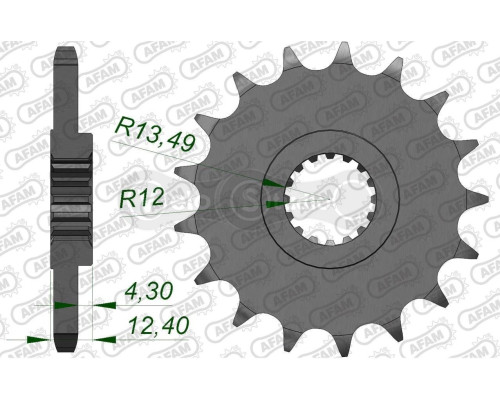 Передня зірка AFAM 525 Sprocket 22801 - Suzuki, 17z
