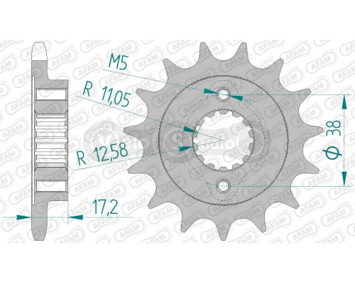 Передня зірка AFAM 525 Sprocket 52616 - Ducati, 15z
