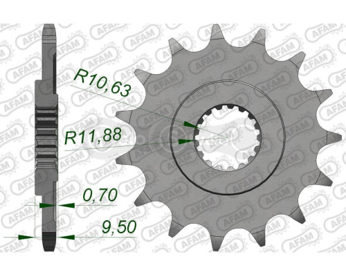 Передня зірка AFAM 520 Sprocket 20311 - Honda, 14z