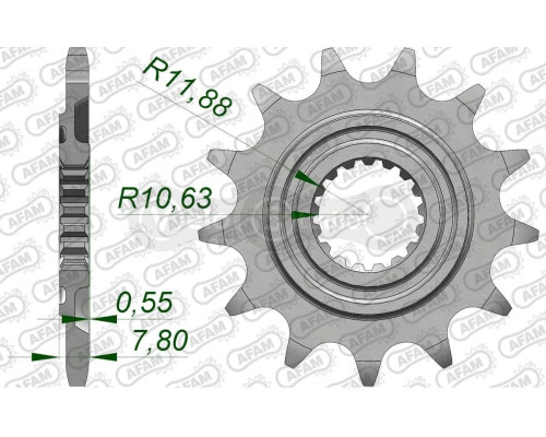 Передняя звезда AFAM 520 Sprocket 20324 - Honda, 13z