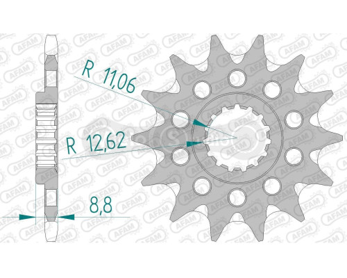 Передня зірка AFAM 520 Grooved Sprocket 73301 - KTM, 15z