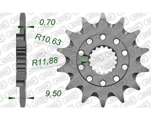 Передня зірка AFAM 520 Grooved Sprocket 20311 - Honda, 14z