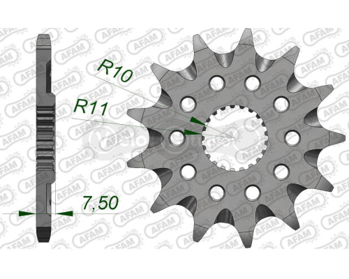 Передняя звезда AFAM 520 Grooved Sprocket 20210 - Honda, 13z
