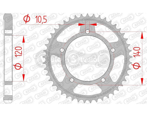 Задняя звезда AFAM 530 Steel Chainwheel 86603 - Suzuki [Silver], 43z
