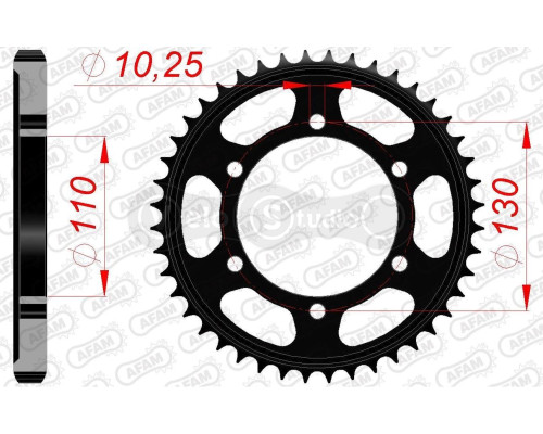 Задняя звезда AFAM 530 Steel Chainwheel 12813 - Yamaha [Black], 38z