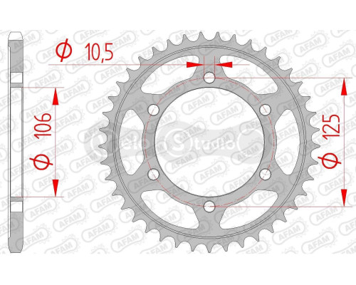 Задня зірка AFAM 520 Steel Chainwheel 86606 - Triumph [Silver], 41z