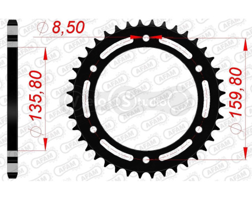 Задня зірка AFAM 520 Steel Chainwheel 35304 - BMW [Black], 42z