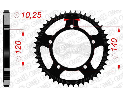 Задняя звезда AFAM 525 Steel Chainwheel 14604 - Suzuki [Black], 47z