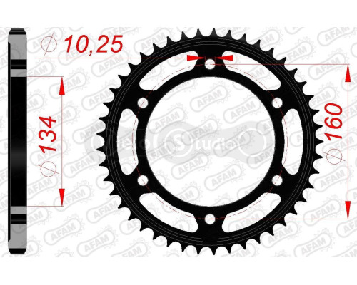 Задня зірка AFAM 525 Steel Chainwheel 10617 - Honda [Black], 43z