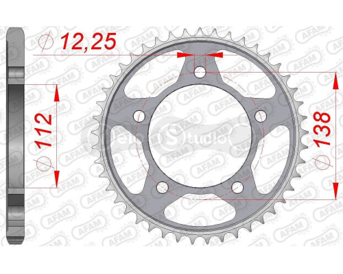 Задня зірка AFAM 525 Steel Chainwheel 10613 - Honda [Silver], 44z