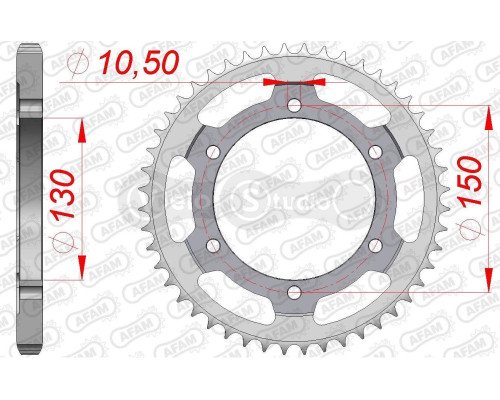 Задня зірка AFAM 525 Steel Chainwheel 10502 - Honda [Silver], 47z