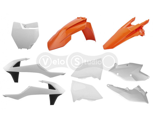 Пластик Polisport MX kit - KTM (16-) [Orange/White1], KTM